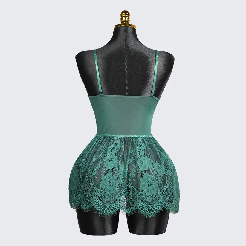 Spaghetti Strap Lace Babydoll Dress