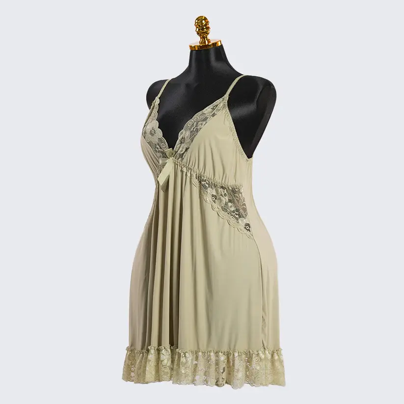 Lace V Neck Nightwear Spaghetti Strap Babydoll