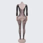 [2+ Items, 300 EGP Each] Full Body Fishnet Lingerie with Dragon Print and Open Crotch