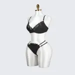 Classic Black Lace Underwire Bra Panty Set