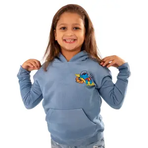 Blue Tie-Dye Hoodie with "Smurf on yellow mat" Print ⚡💙