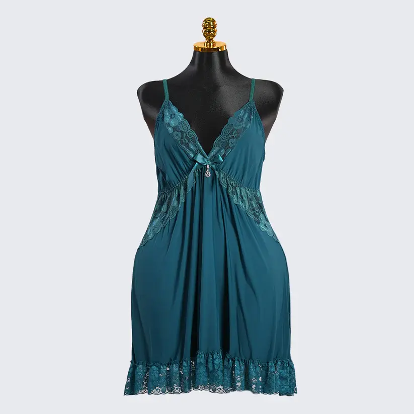 Lace V Neck Nightwear Spaghetti Strap Babydoll