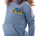 Blue Tie-Dye Hoodie with "Smurf on yellow mat" Print ⚡💙
