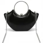Silver Crescent Bag with Circular Handle VS-51