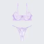 Breathable Skin-Friendly Embroidered Bra Thong Set