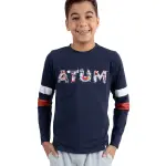 Long Sleeves Boy's Training Navy T-Shirt