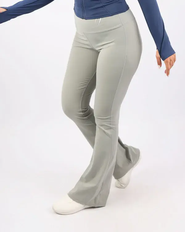 High-Rise Wide Leg Gray Leggings
