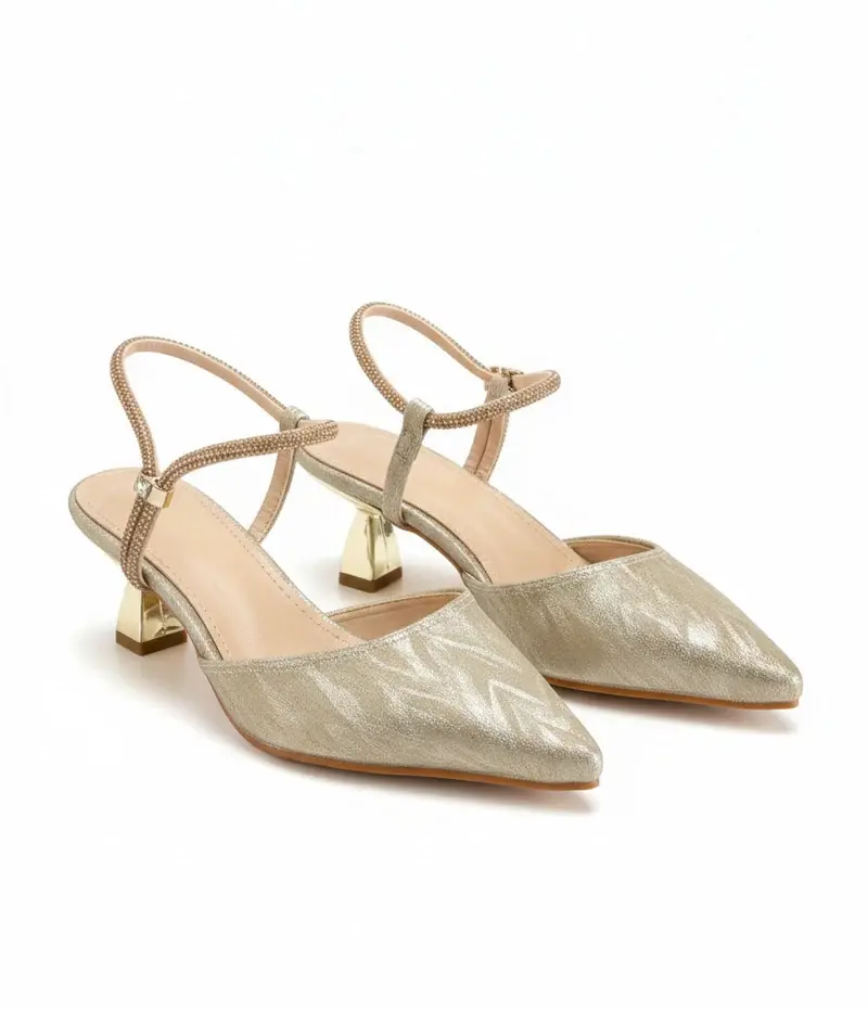 Heel with Sparkling Back Strap and Luxurious Details C-78
