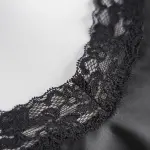 Silk Spaghetti Strap Lace Trim Camisole Pants Sleepwear Set