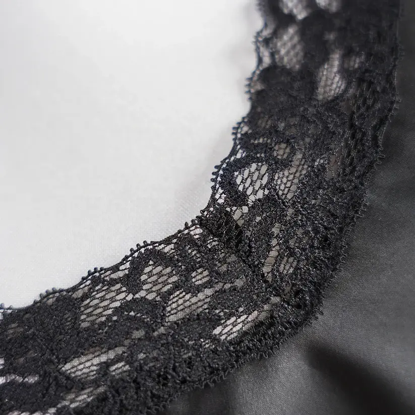 Silk Spaghetti Strap Lace Trim Camisole Pants Sleepwear Set