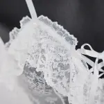 Lace Embroidery Deep V See-Through Babydoll Skirt