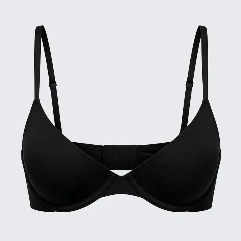 Seamless Soft Wire Plunge Bra Invisible Demi Push Up Bralette