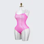 Shiny Rhinestone Glitter Spaghetti Strap Mesh Bodysuit