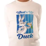 White Sweatshirt with “What's up duck” Print 🐰💙