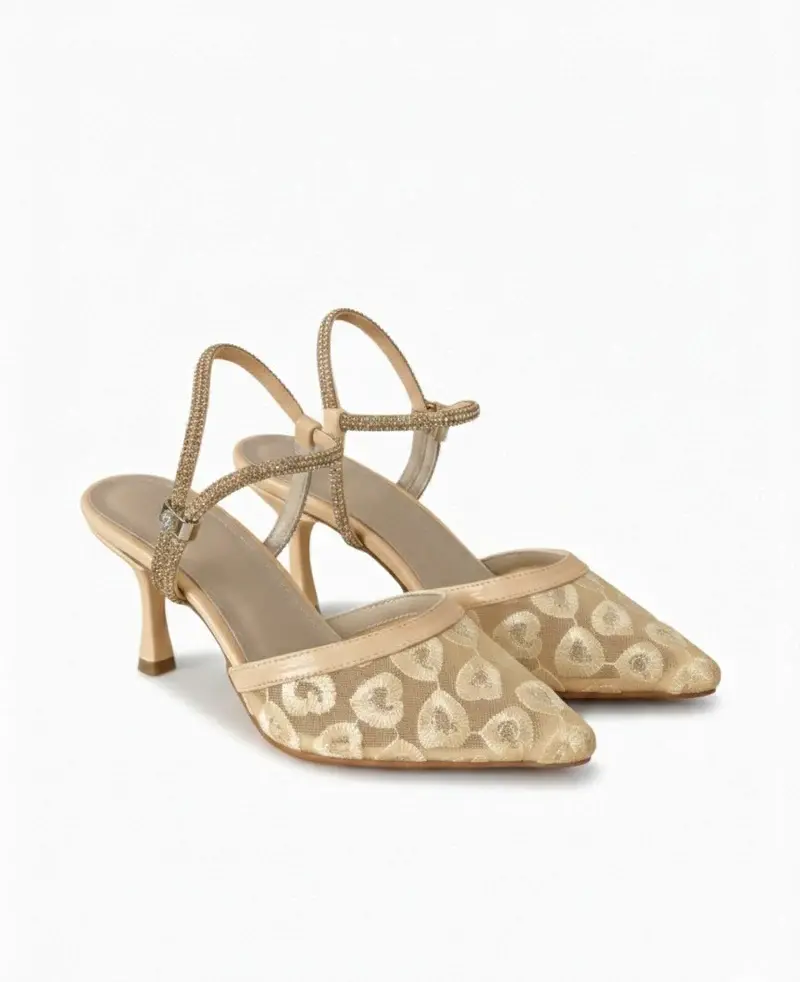 Elegant Lace Ankle Strap Heel C-80