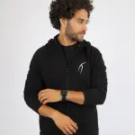 Full Zip Men's Black Hoodie