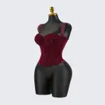 Velvet Strap-Detail Corset Top