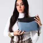 Chic Texture Clutch Bag-blue