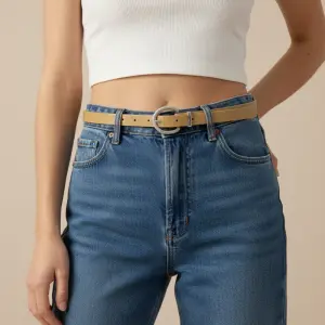 Embellished Round Buckle Leather Belt BT-8