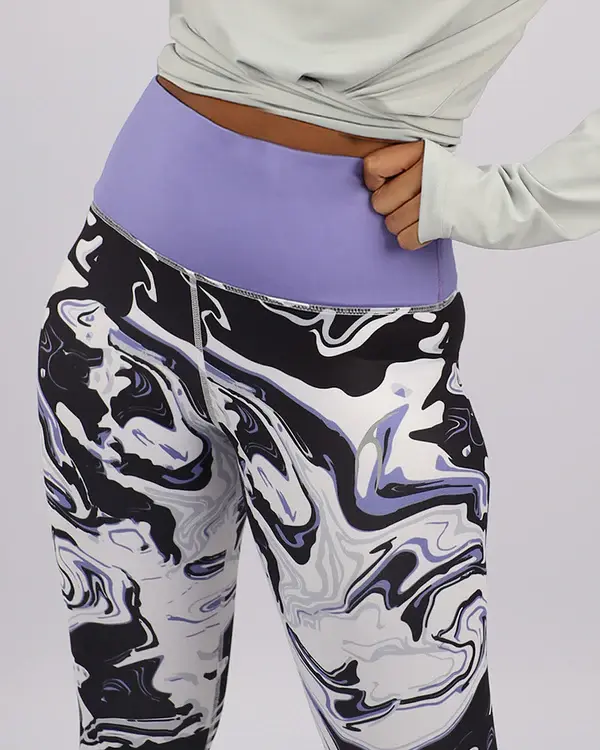 Blooming High Waist Purple Leggings