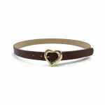 Leather Belt with Gold Heart Buckle BT-7