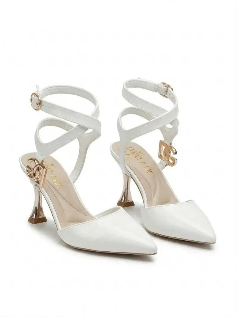 Elegant Heels with Gold Buckle Detail C-86
