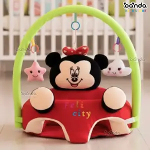 كرسي مخدة تعليم جلوس للاطفال مع بار العاب شكل ميني ماوس