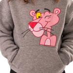 Grey Hoodie with “Pink Panther” Print 👧😉
