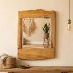 Unique Natural Design Handmade Wooden Wall Mirror