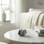 Faceted Smoky Glass Candle Holder