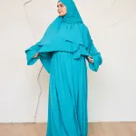 TURQUOISE CREPE DRESSY ISDAL