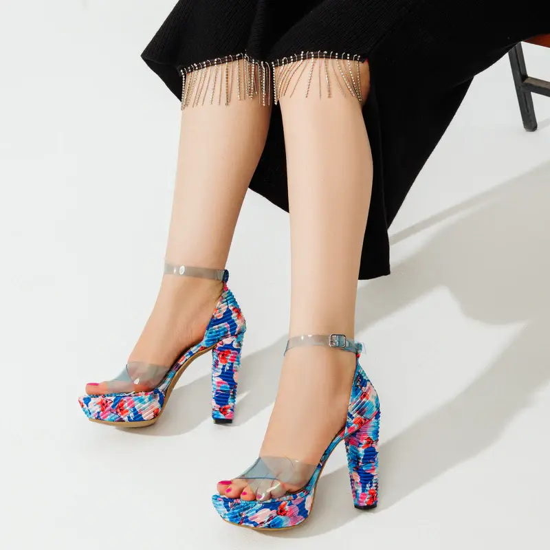 Multicolored Heel Sandal - R-107
