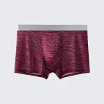Men's Leopard Print Boxer Briefs Low Rise Mulberry Silk Crotch Pack of 4