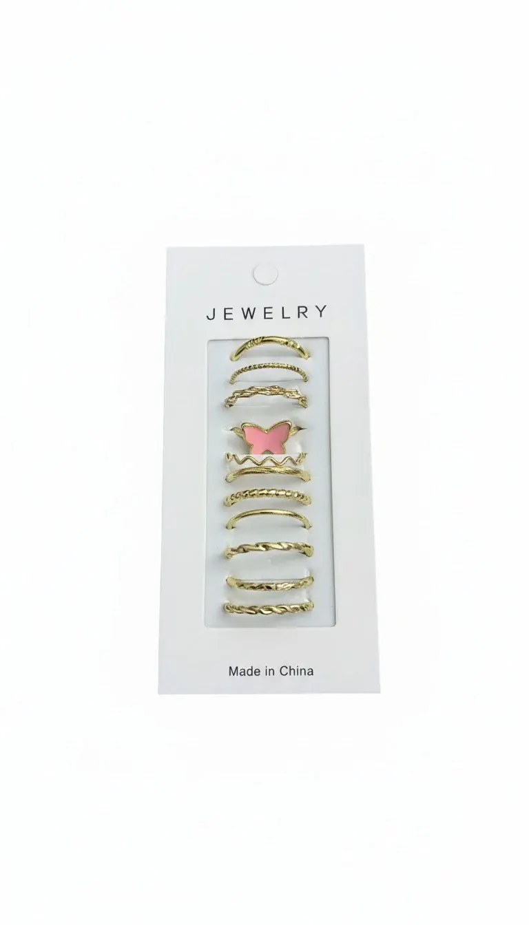 Elegant Gold Ring Set – 11 Pieces - RN-16