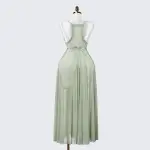 Elegant Seductive Mesh Embroidered Spaghetti Strap Long Dress