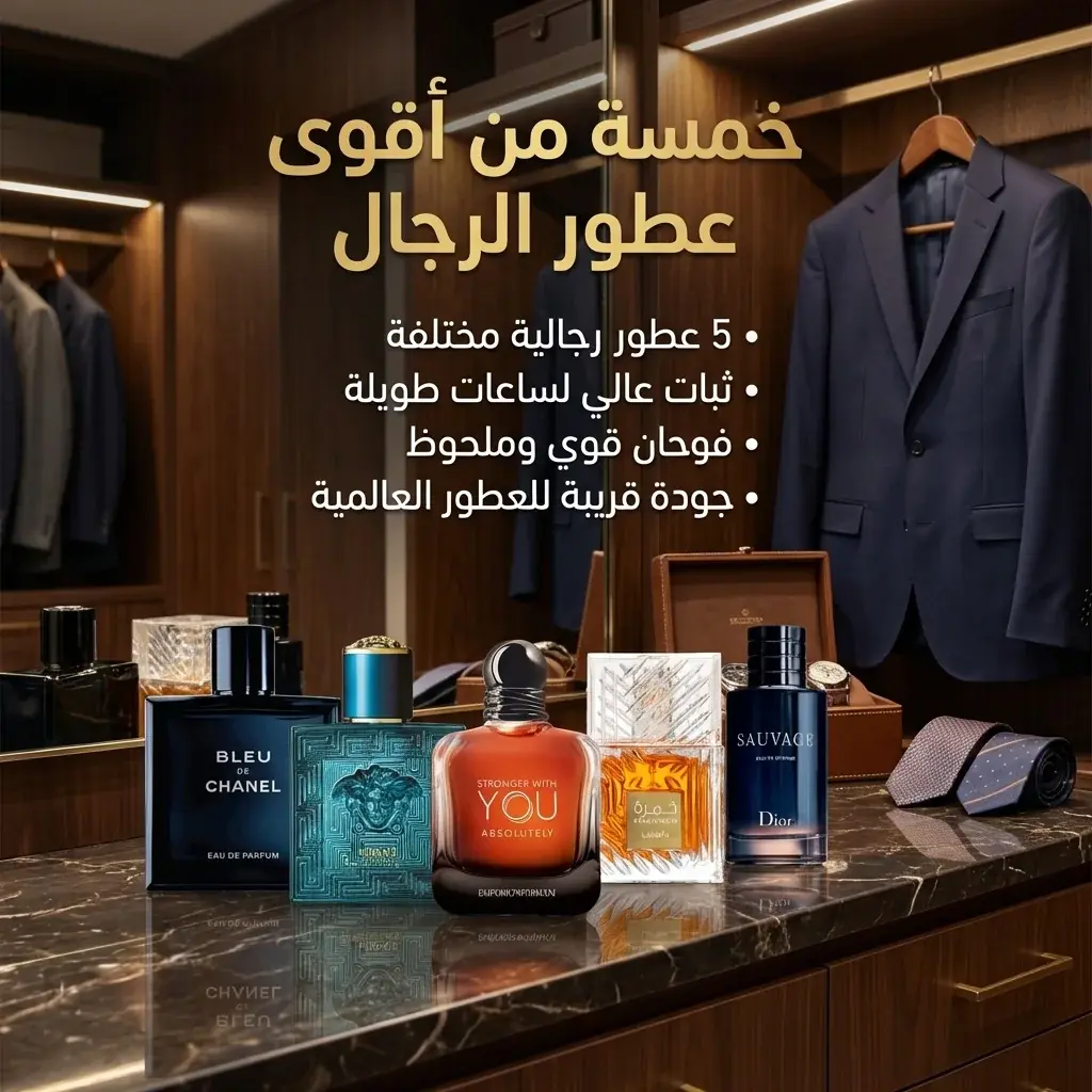 باقة العطور الرجالية - 5 عطور في بوكس واحد