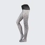 Red Heart Ultra Sheer Black Pantyhose Anti-Snag Jacquard Tights