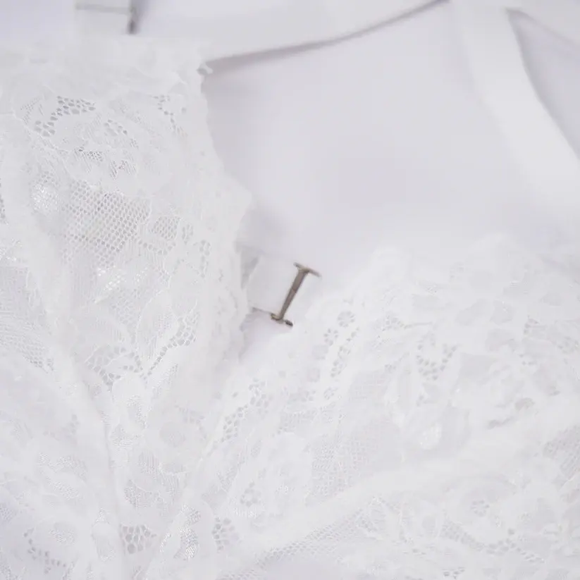 Plus Size White Sheer Mesh Bodysuit