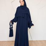 NAVY BLUE CREPE DRESSY ISDAL