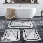 Marble Digital Bathroom Set Non Slip 3Pieces
