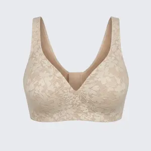 Seamless Lace Wirefree Push Up Bra Soft Support Plus Size Bralette