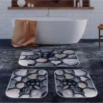 Stones Digital Bathroom Set Non Slip 3Pieces