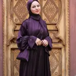 SHADOW PURPLE SATIN DRESS ISDAL