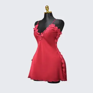 Satin Floral Lace Dress Mini Slip Nightwear