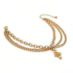 Women's Fashion Multi-Layer Metal Tassel Snake Pendant Anklet
