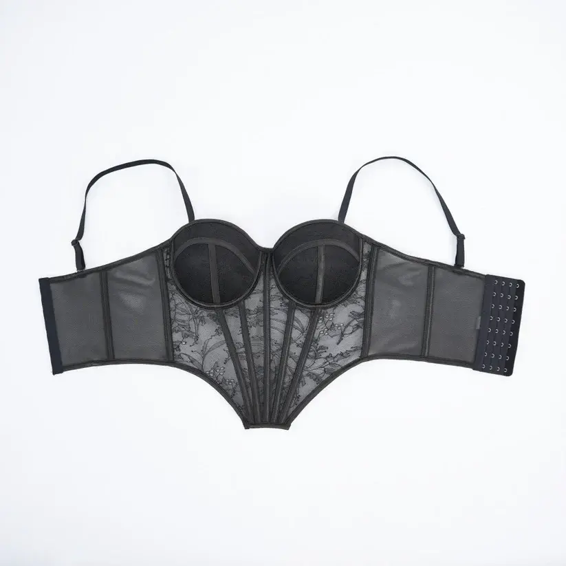 Black Floral Lace Sculpting Corset
