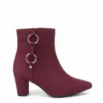 Elegant ankle boots with metallic ring details B-49