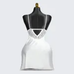Spaghetti Strap Lace Backless Satin Dress