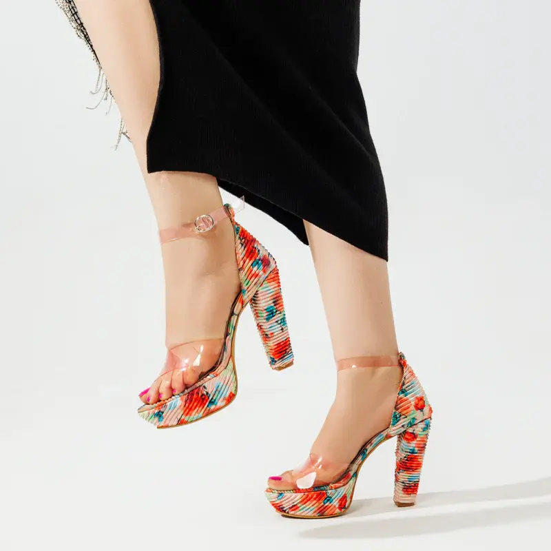 Multicolored Heel Sandal - R-107