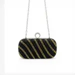 Beaded Handbag with Diagonal Stripes VS-49